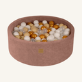 Ballenbak 90x30 cm met 200 Ballen – Beige Velvet