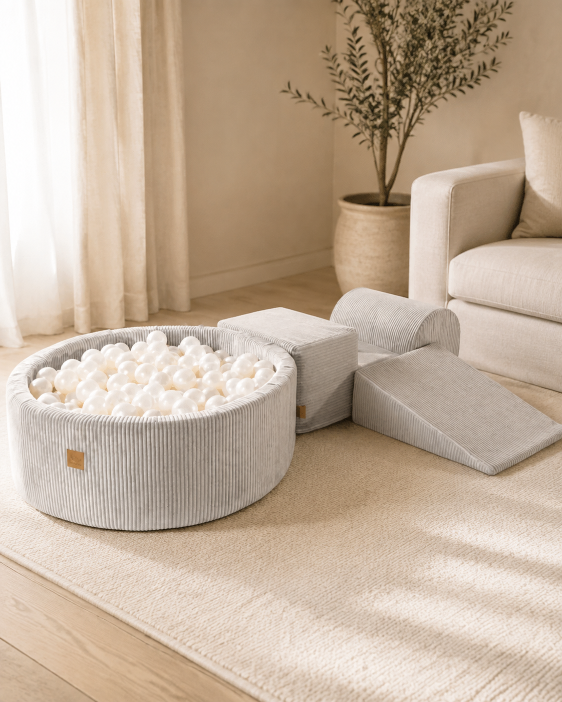 Bouclé Playset met Ballenbak – Wit