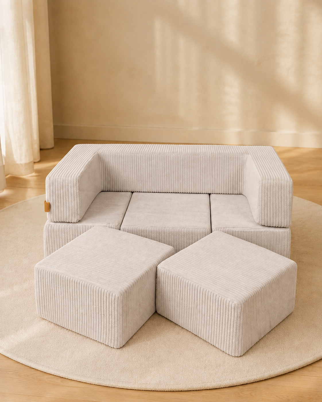 Velvet Bricks Sofa – Ecru