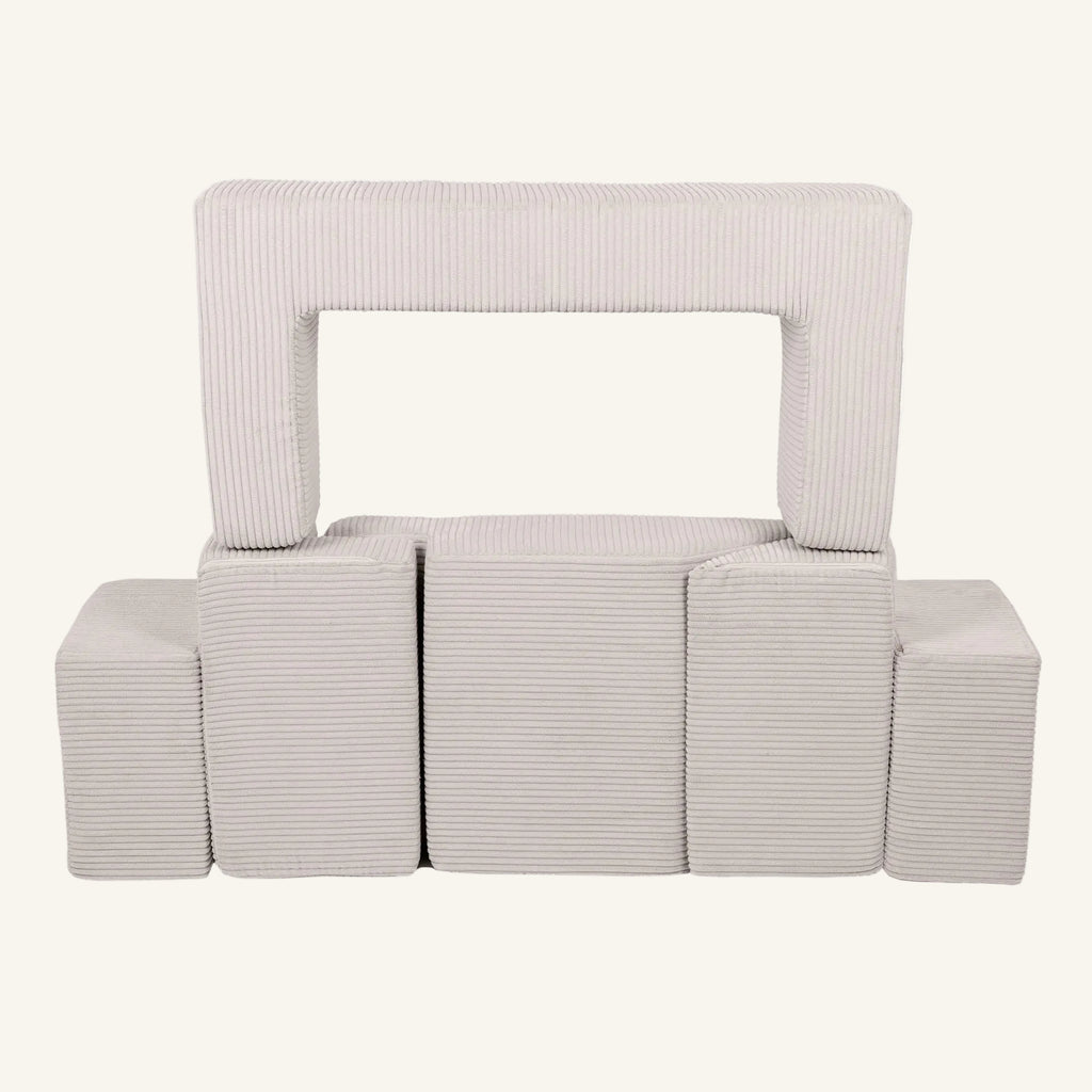 MeowBaby® Soft Velvet Bricks Sofa - Ecru