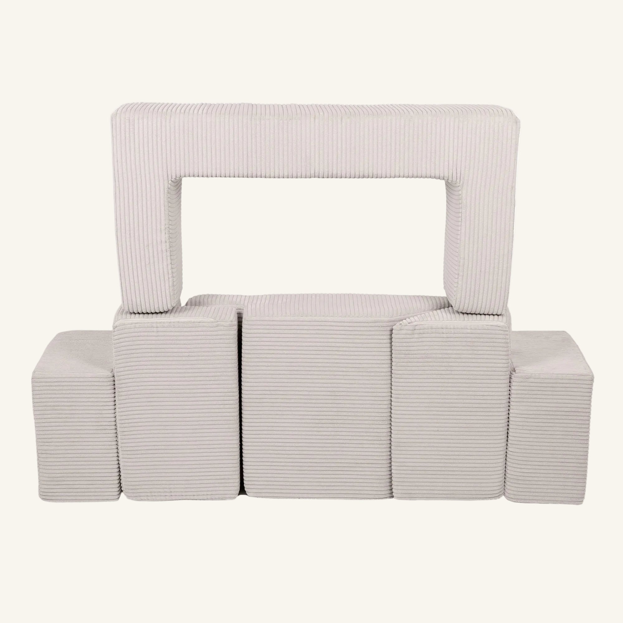 MeowBaby® Soft Velvet Bricks Sofa - Ecru