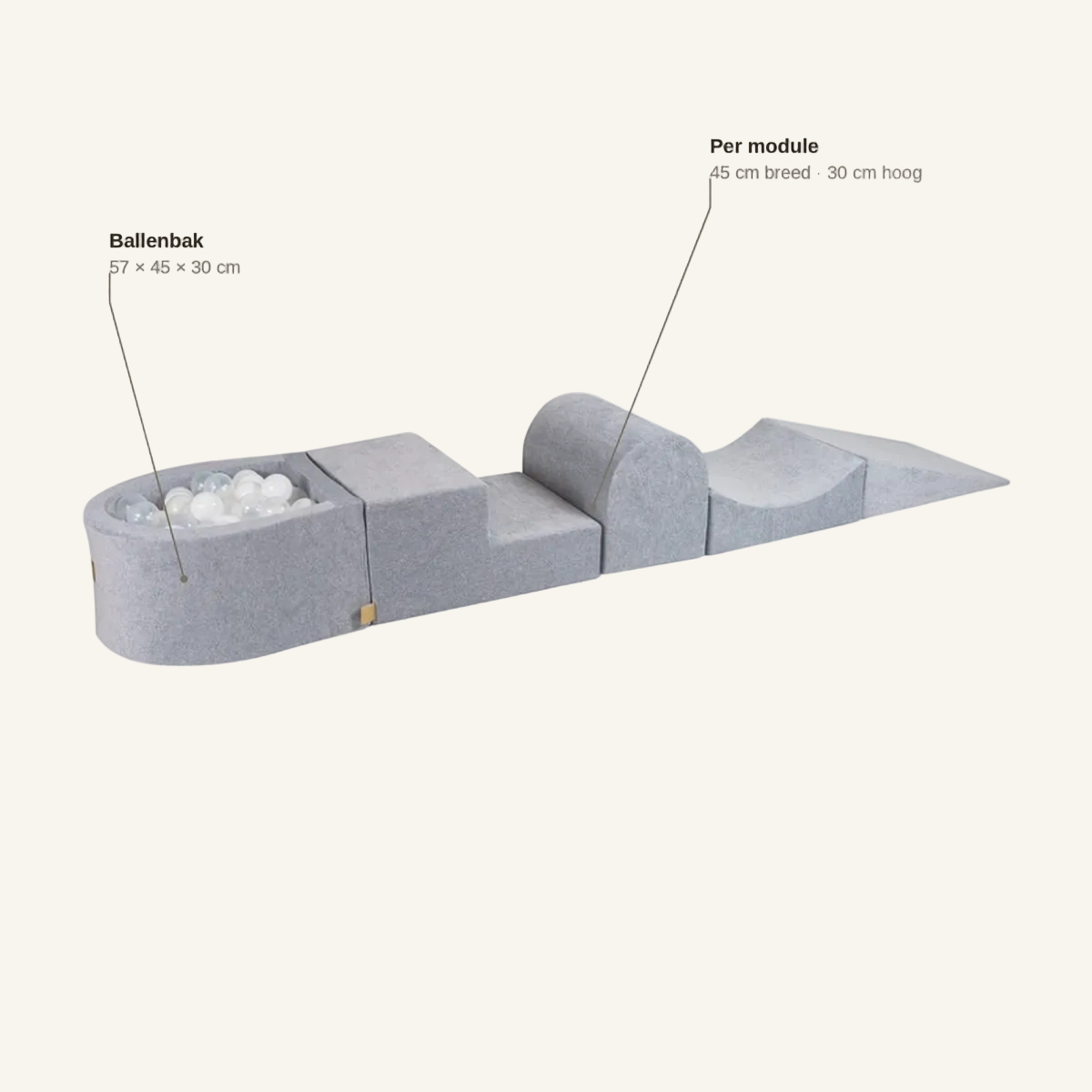 Velvet Playset met Ballenbak – Grijs