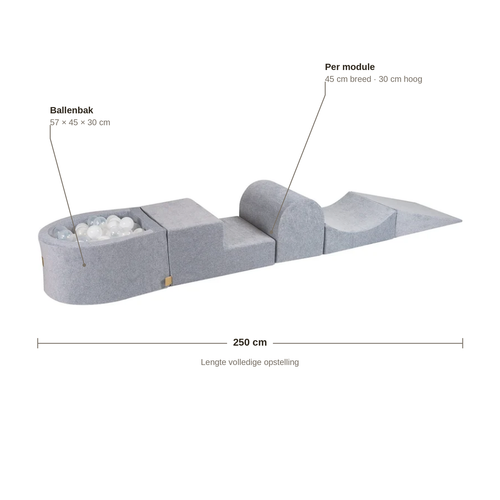 Velvet Playset met Ballenbak – Grijs
